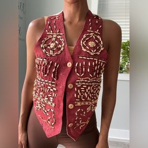 Beaded vintage vest